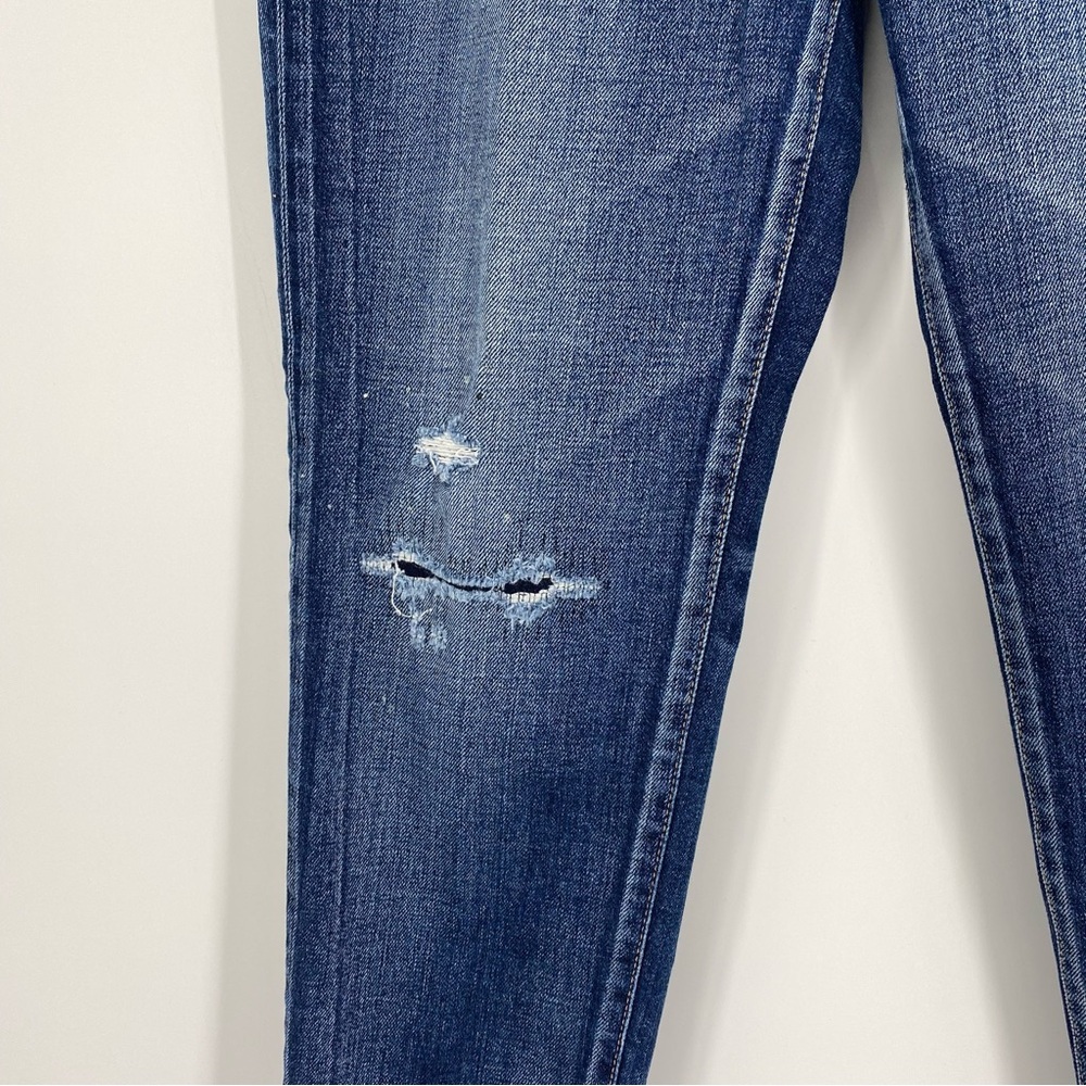 Moussy Vintage Lancaster Mid-Rise Distressed Skinny Cropped Jeans Size 27 - Picture 5 of 14